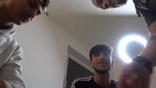 Young Masters force an old guy to worship their feet